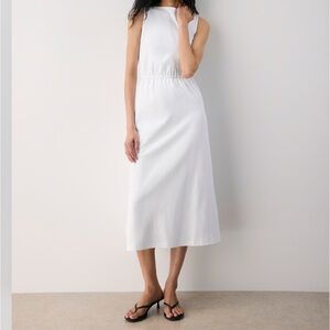 Aritzia Wilfred White Sleeveless Maxi Dress InterLock Cotton Libretto Dress 0128